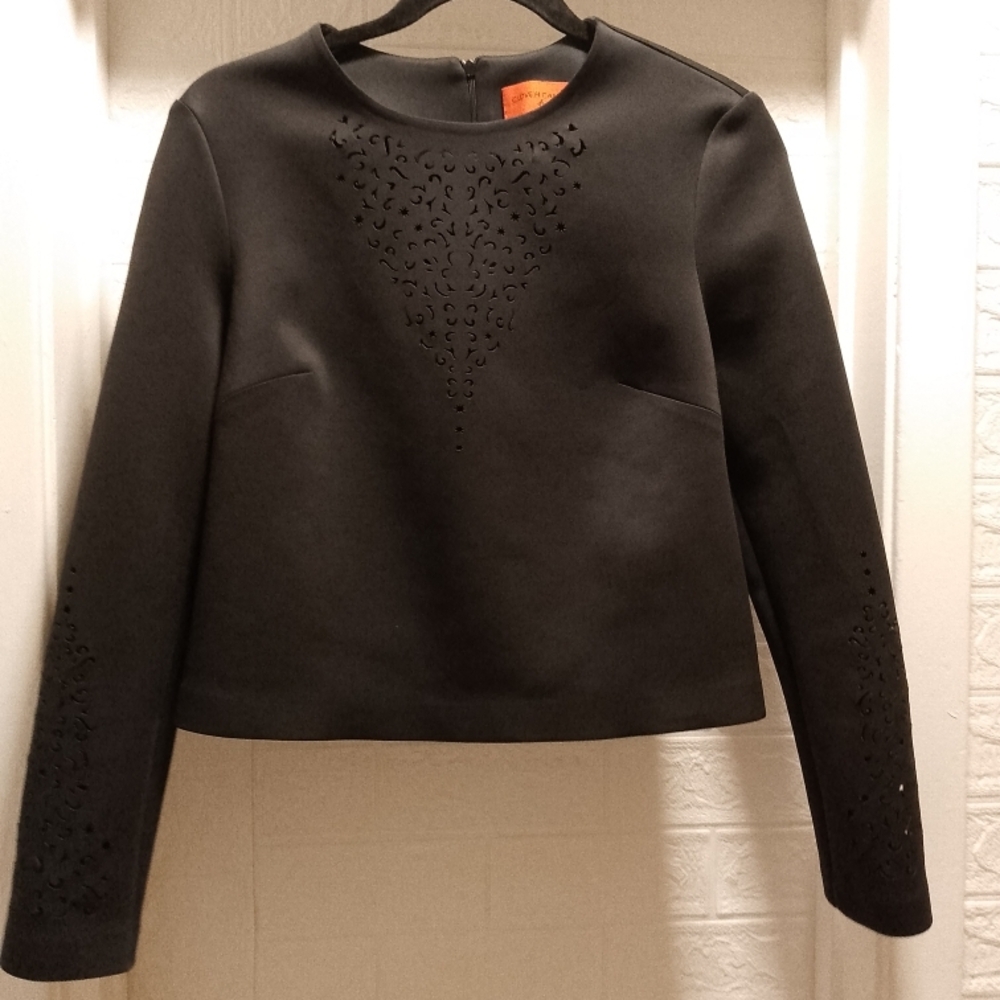 Clover Canyon Black Long Sleeve Top with Cutout Design